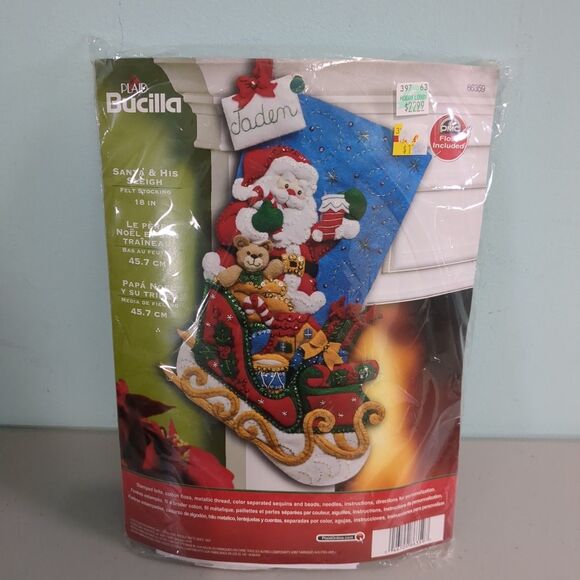 Bucilla SANTA AND HIS SLEIGH Felt Stocking Kit 86359 3134.99 #31 - Picture 1 of 2